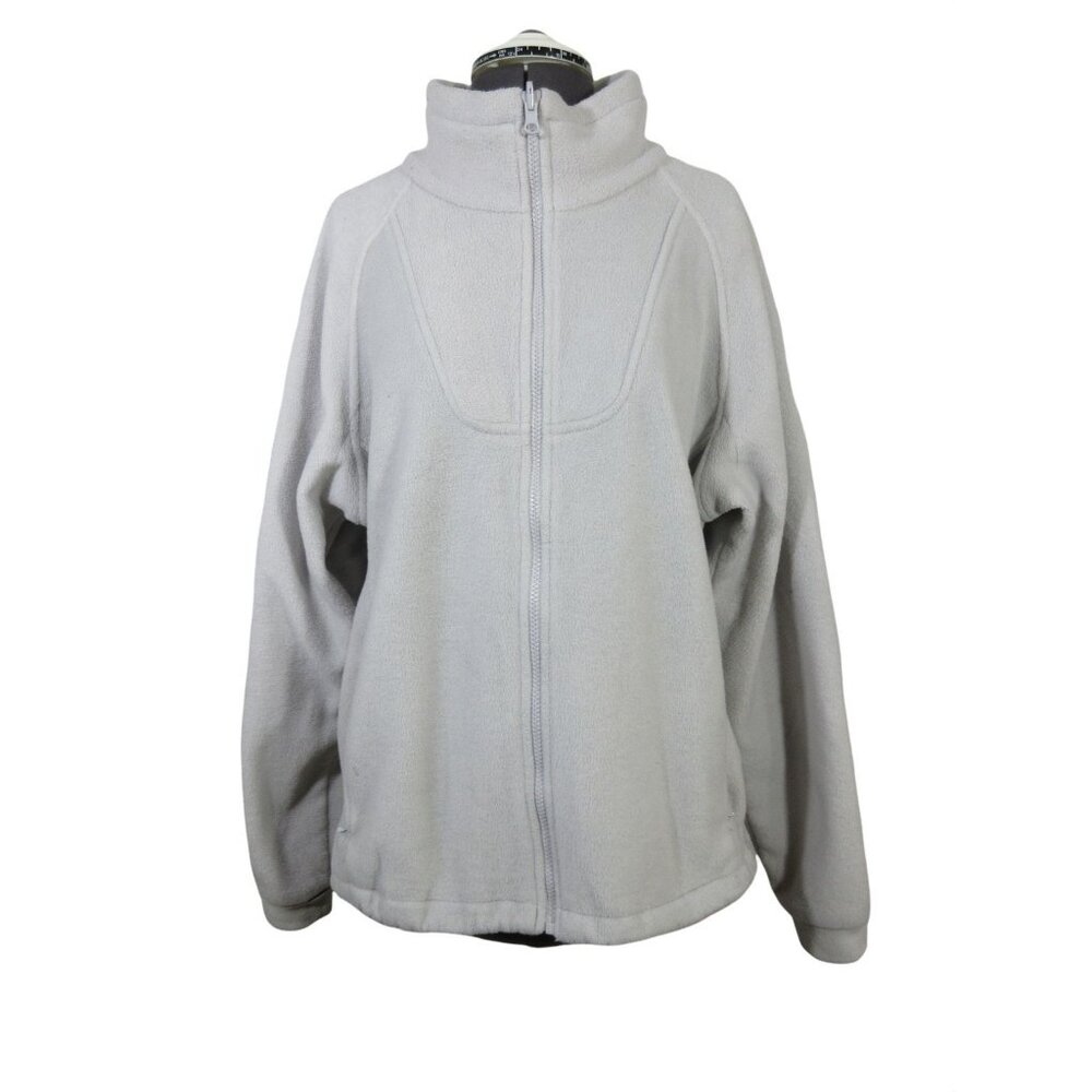 Columbia women's gray core interchange mock neck full zip fleece jacket‎ XL